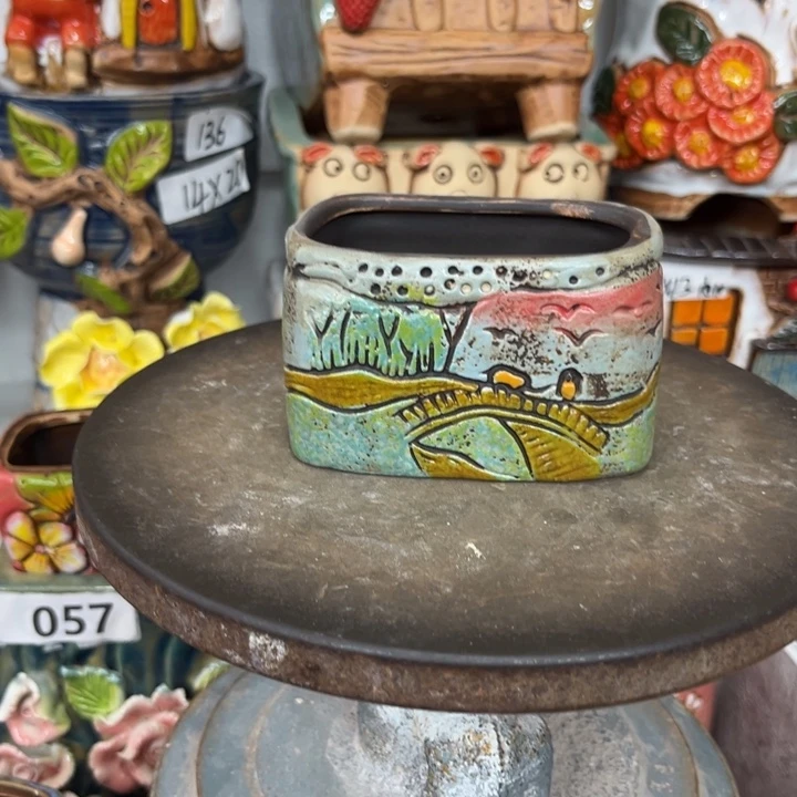 紫砂花盆粗陶材质多肉花盆