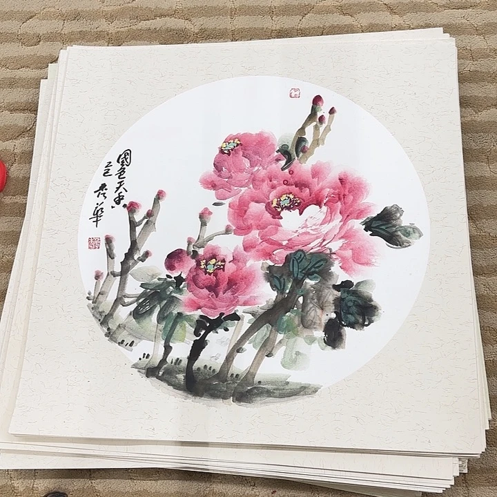 国画花鸟等图案和50.50