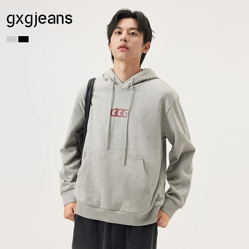 gxg.jeans男装 多色潮流字母美式复古宽松连帽卫衣 25秋新品