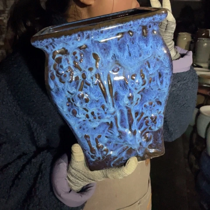 紫砂花盆口20高24正品正品