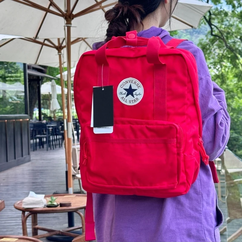 CONVERSE/匡威新款男女红色双肩包大容量两用手提包/10026013-A06