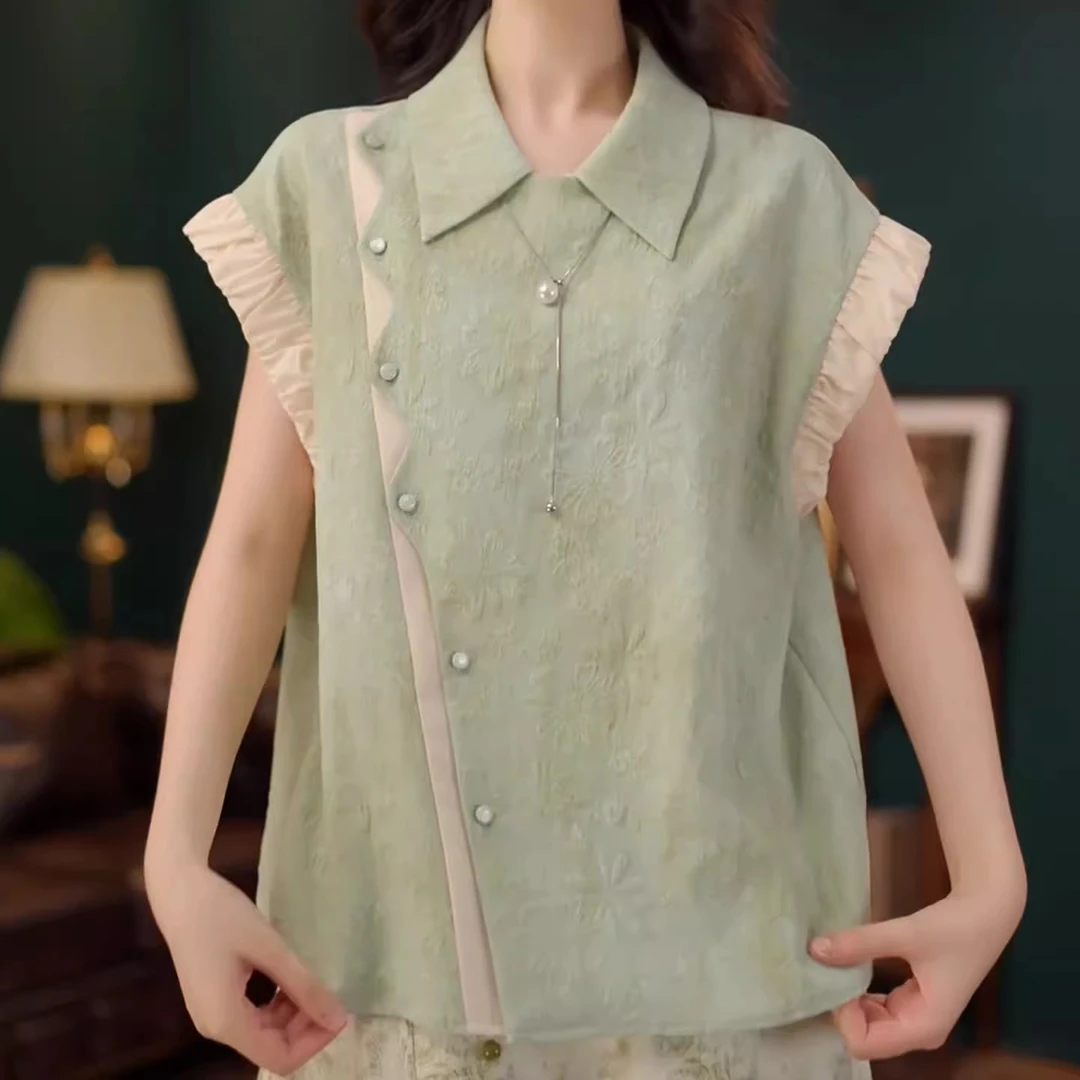 法式复古港风短袖衬衫女2025夏季新款时尚休闲百搭小衫减龄上衣女