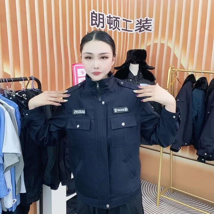 藏青色高端品质毛料定制春秋拉链夹克套装女士165/88码➕标