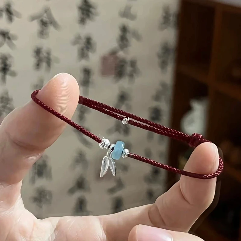 合金亚克力手链 【Yes】竹叶小红绳清冷感上岸竹节小众百搭手绳