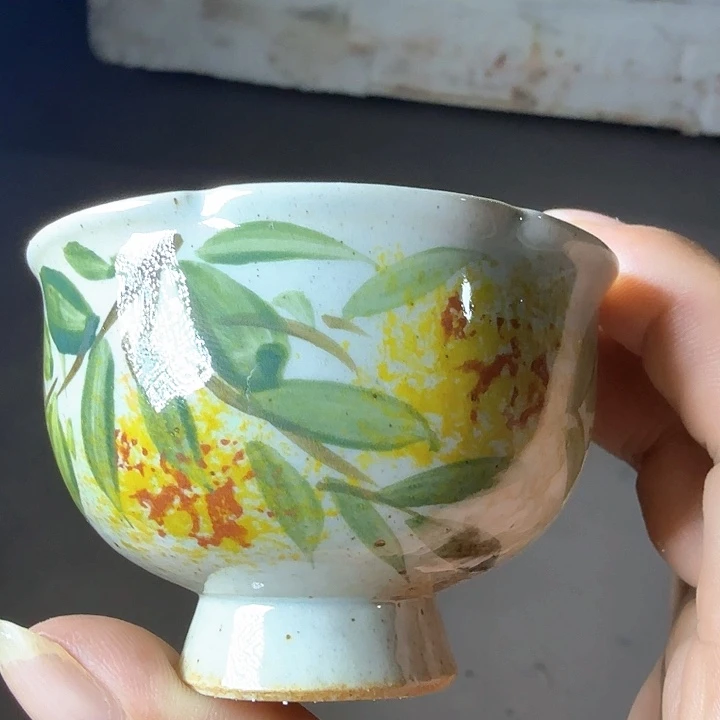 景德镇陶瓷手工手绘花口杯