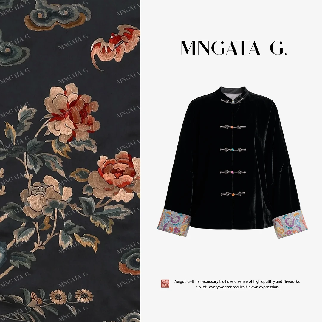 MNGATA G.宫小妍【真丝·九曲莲】早秋新中式穿搭中国风外套5081303