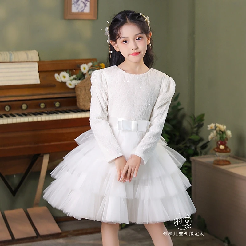 花童小女孩礼服女童生日公主裙婚纱公主裙儿童新款女宝宝生日裙子