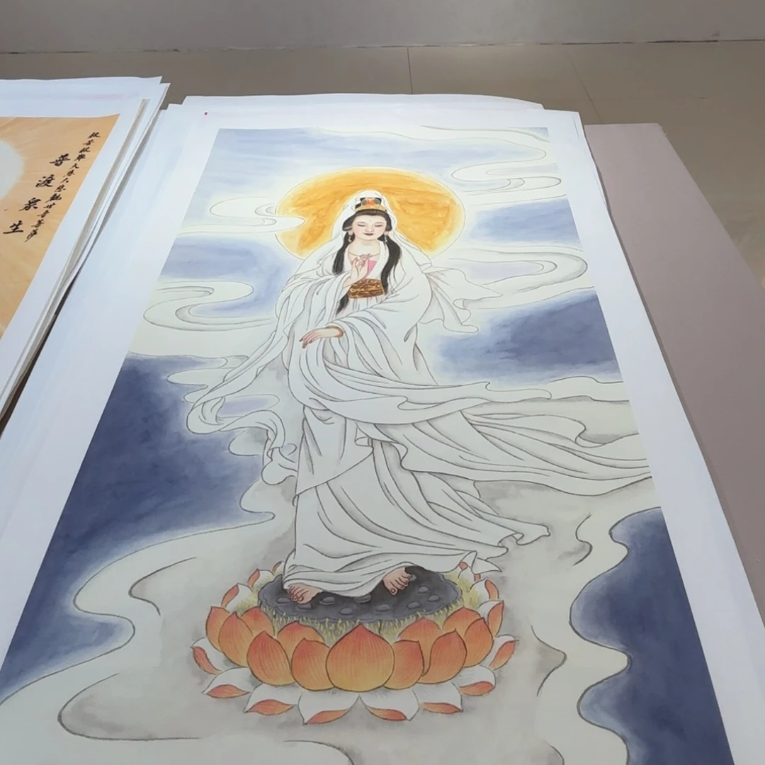 国画白衣观音四尺作品