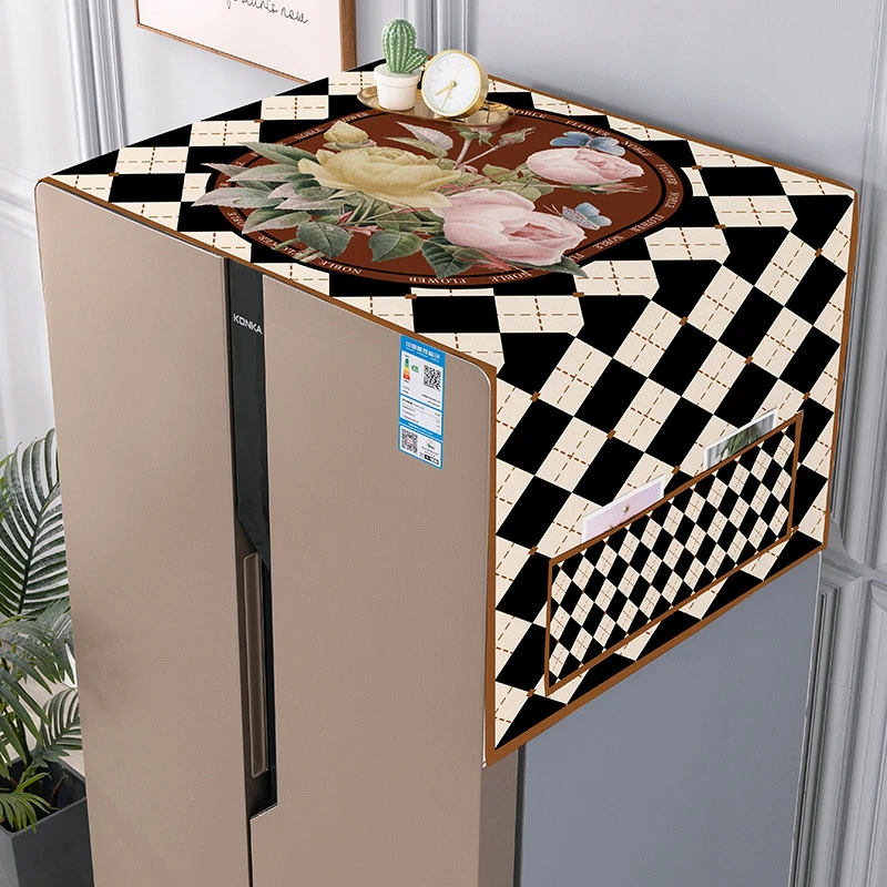 冰箱盖巾防水防晒单双开门冰箱防尘罩套轻奢高级感滚筒洗衣机盖布