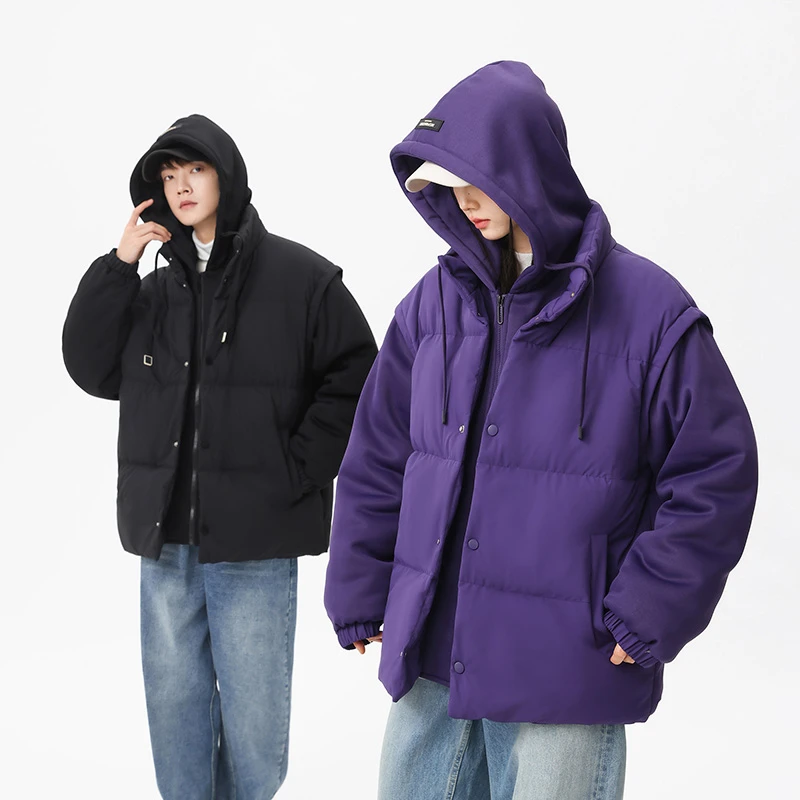 XONBOX秋冬加厚美式活页袖保暖棉服连帽高街情侣外套2329872