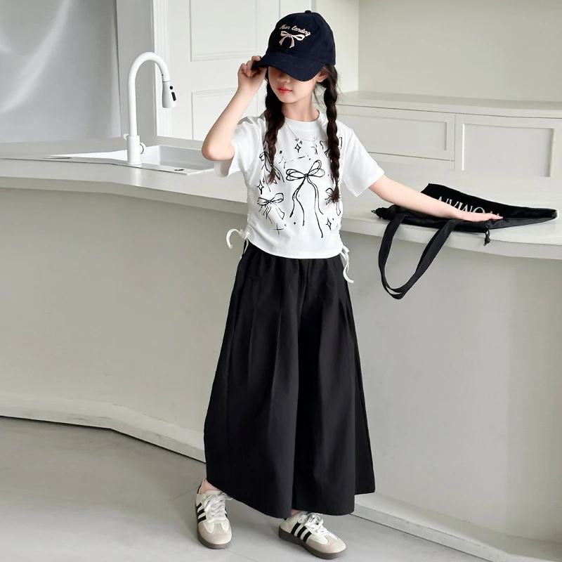 女童夏装九分裤裙裤套装洋气时尚2025新款中大童两件套时髦小女孩