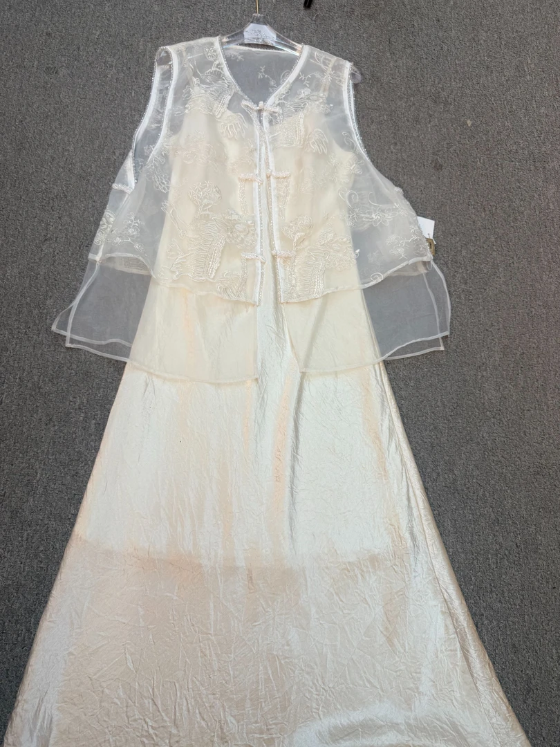 【深圳南油二姐】春季新中式衬衫气质防晒披显瘦时尚套装24052+8268