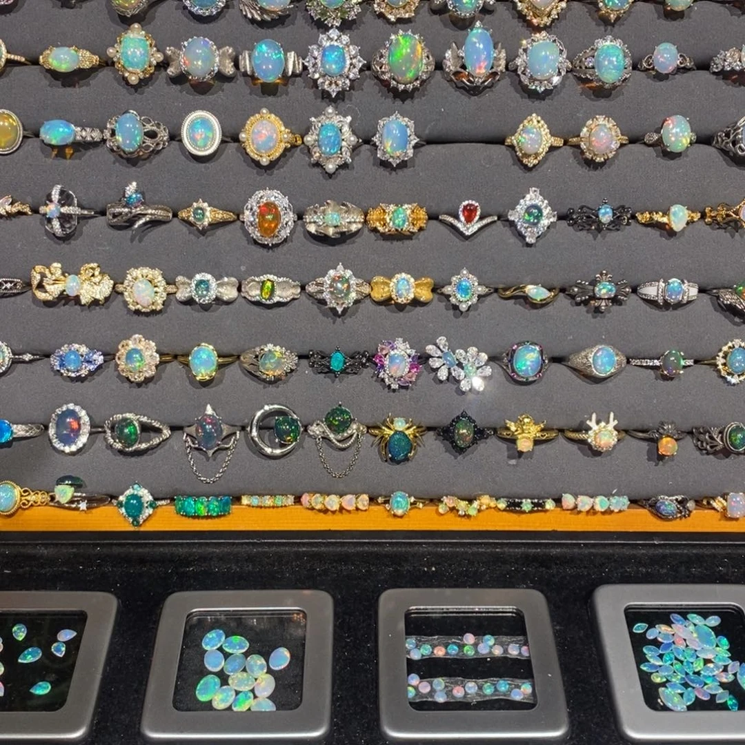 欧***哥欧泊未镶嵌戒指欧泊