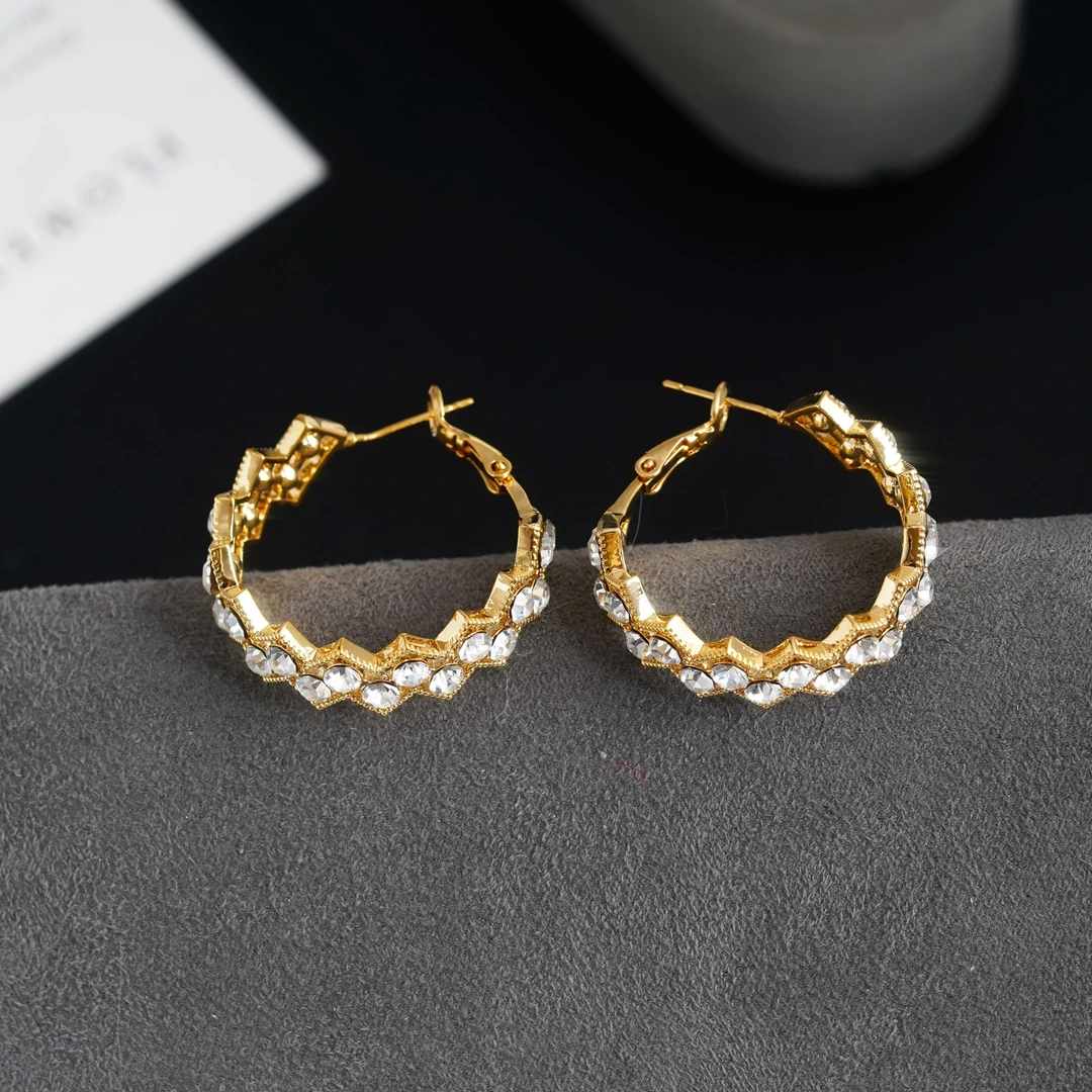 铜合金耳饰 女日韩耳饰耳环简约设计感小众饰品复古N3879