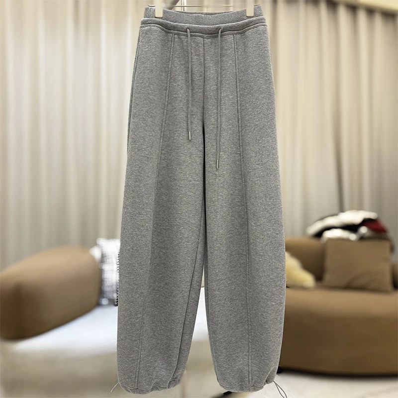 zaw大码女装休闲运动裤女秋冬加绒加厚胖mm显瘦款休闲卫裤/25453