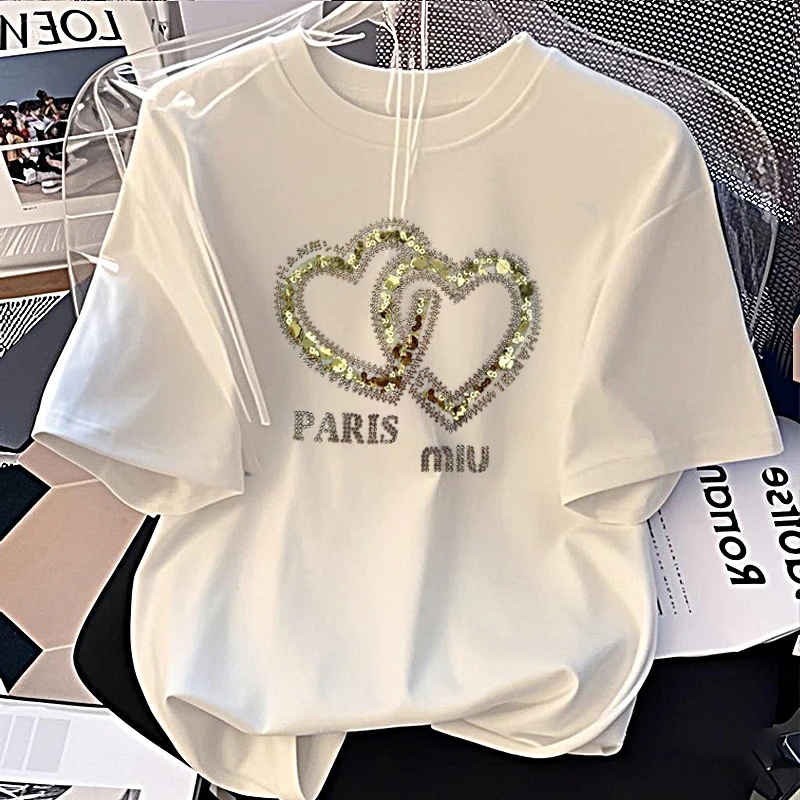 【6-3最新】2025纯棉男女同款纯棉T恤短袖t恤男女夏季ins潮宽松印花