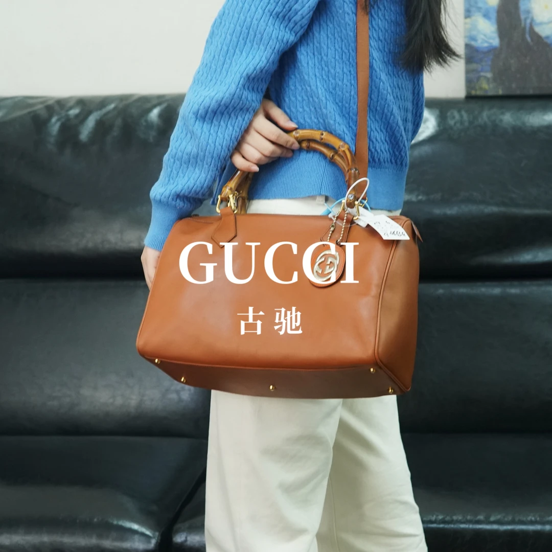 95新 GUCCI/古驰 竹节手提斜挎包/JJ01610712/0712