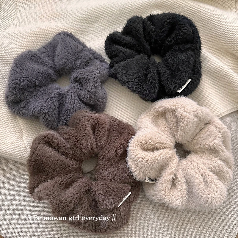 超大气质毛绒大肠发圈女秋冬扎头发绳高弹力头绳橡皮筋发饰FQ008