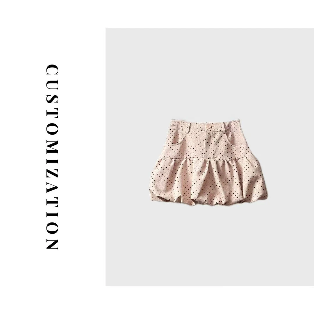 2025春季新品时尚波点花苞半身裙蕾丝碎花高腰休闲百搭夏季印花