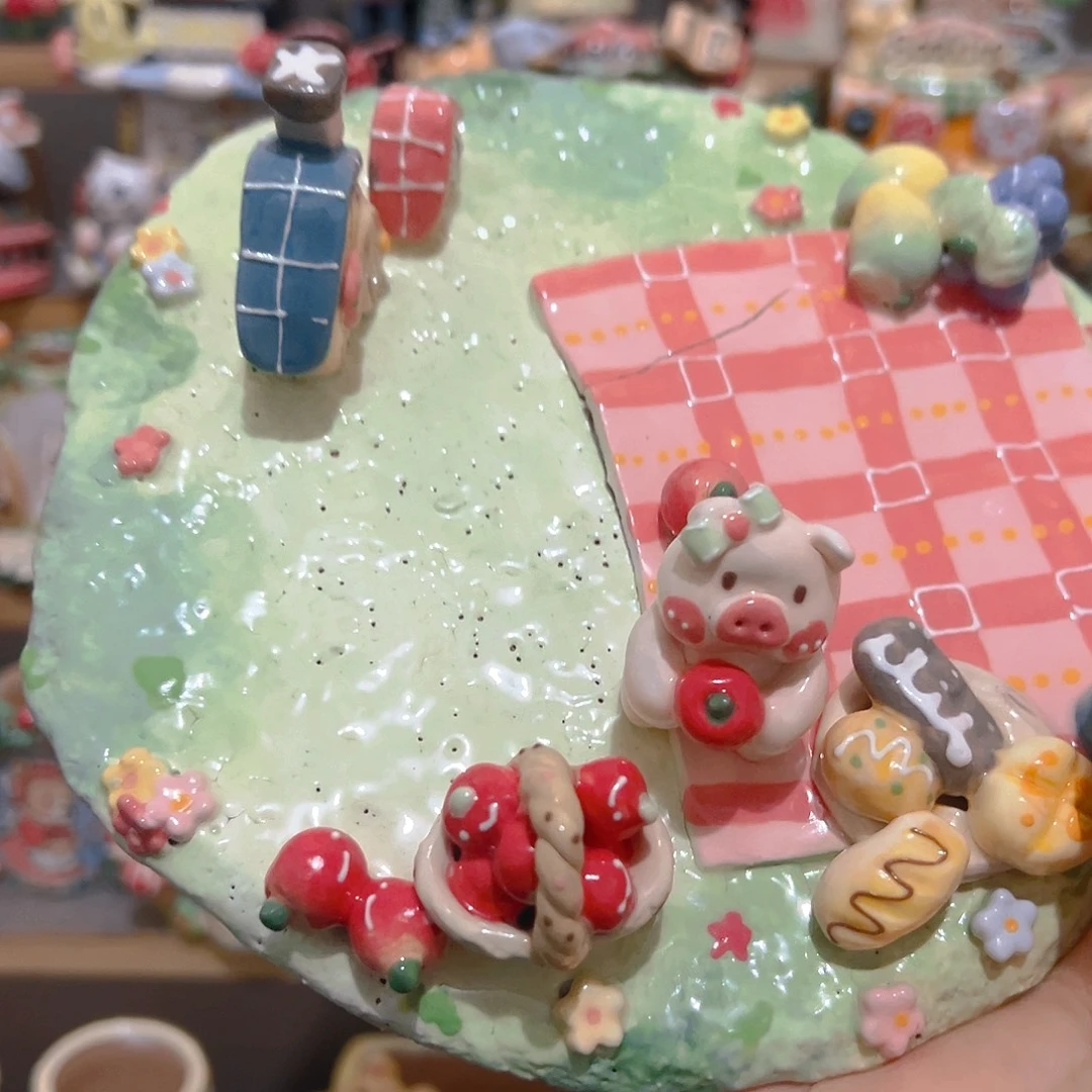 瑕疵福福野餐托盘手工花盆