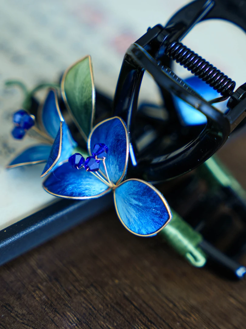 【三角梅】绒花手工抓夹