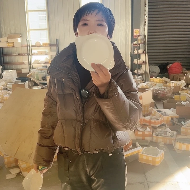 陶瓷双耳盘2个哈哈