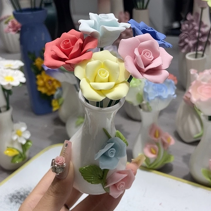 陶瓷纯手工捏花设计