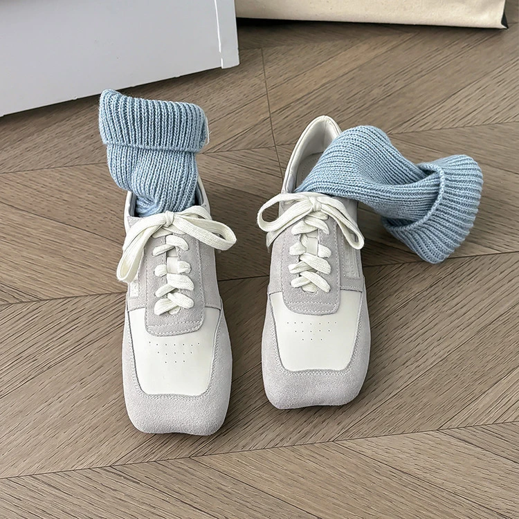 小众设计斜方头单鞋2025新款春季女鞋超软小羊皮休闲德训鞋推荐运