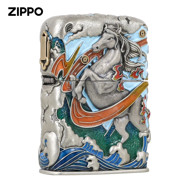 ZIPPO/之宝跃马檀溪马到成功夜光套壳高端防风适合送礼DY9902TJ