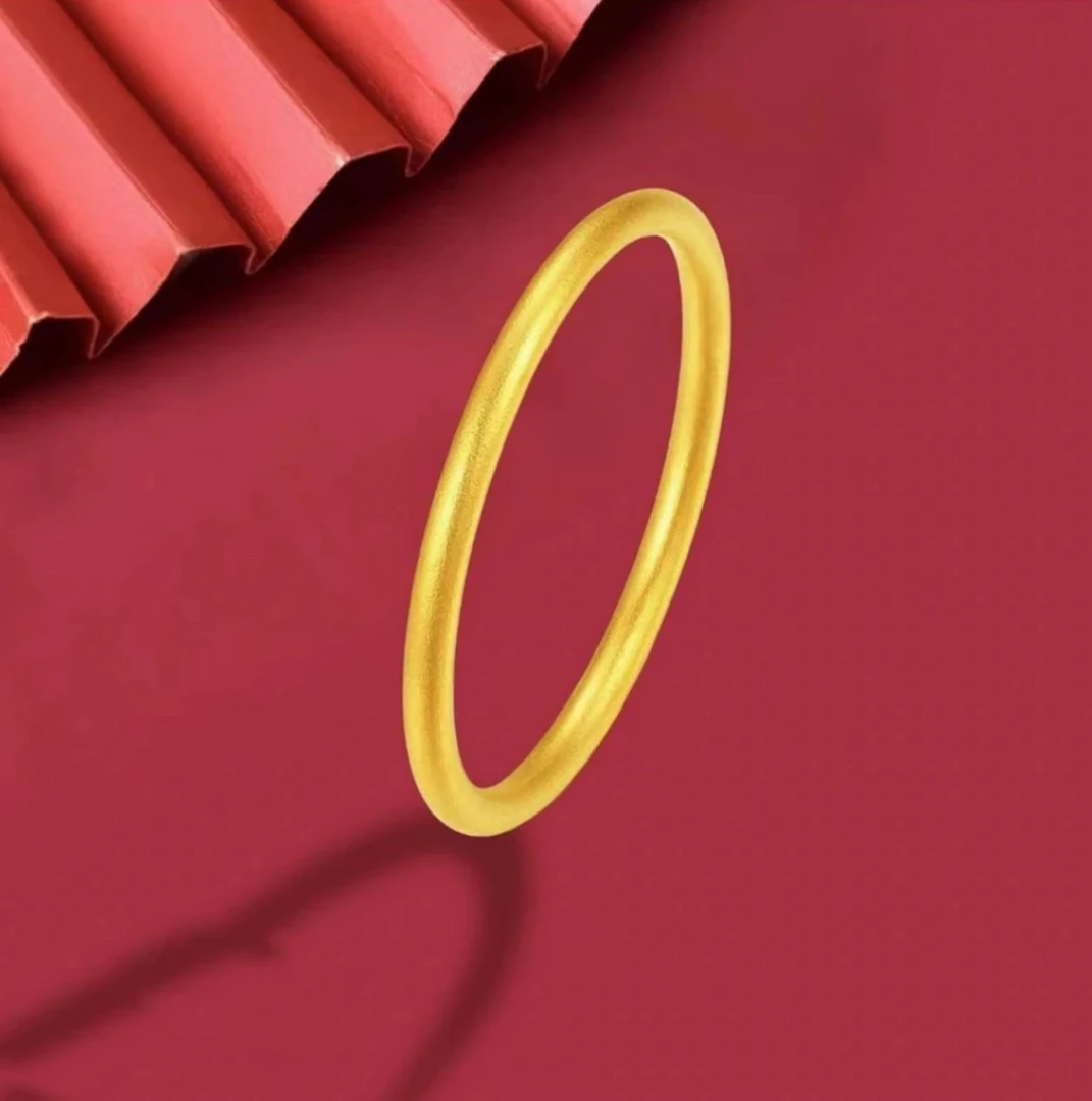 足金999古法素圈戒指黄金戒指实心经典时尚素款哑光轻奢情侣百搭