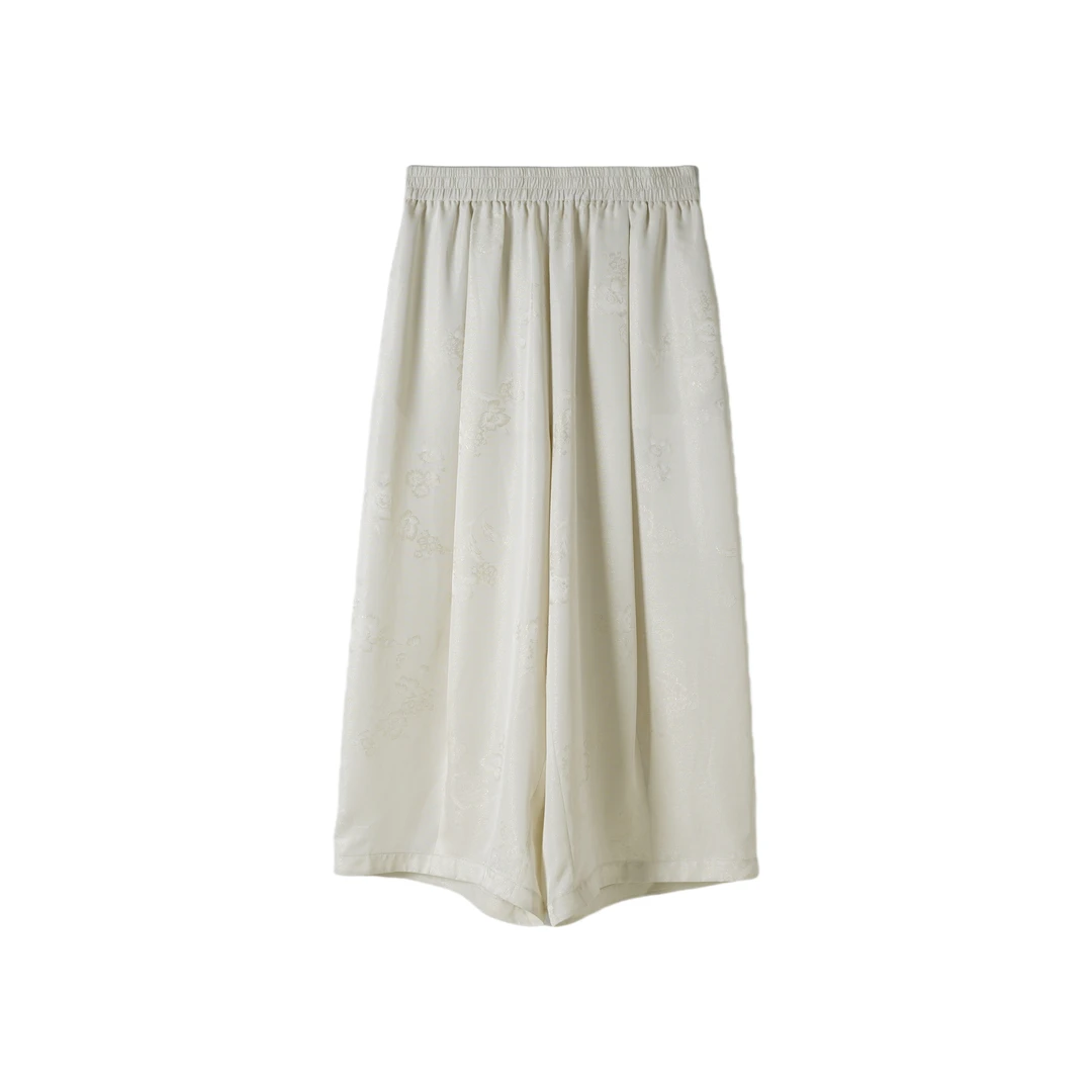 佳 新中式风 661268 织金 提花 阔腿裤