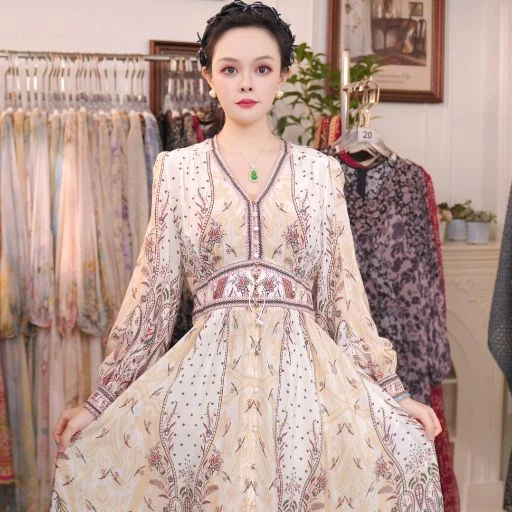 【诺诺真丝-沙漠荆棘】桑蚕丝连衣裙HF25009