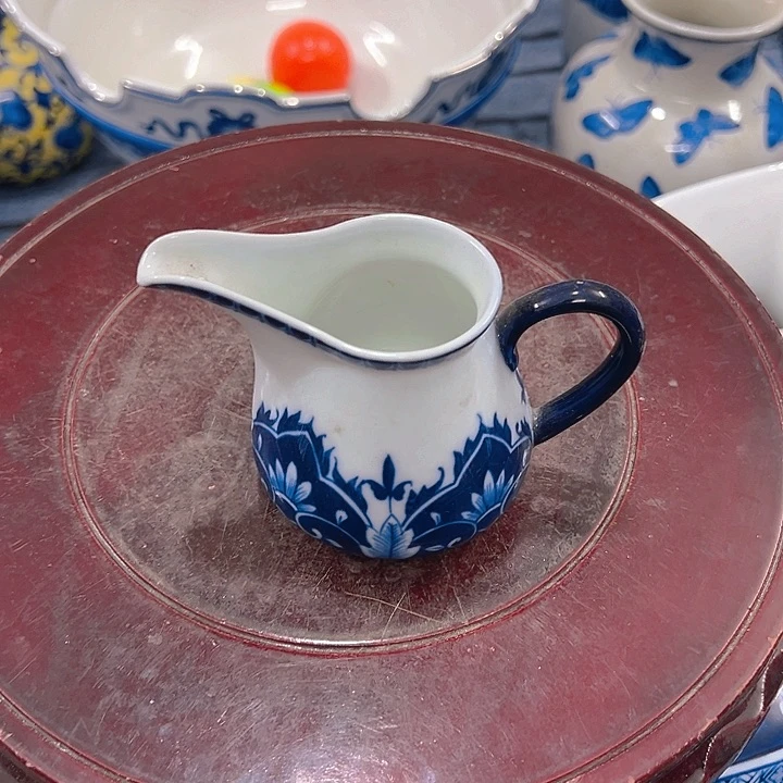 摆件青花瓷手工手绘高温釉下彩家居摆件，公道杯，福利放漏