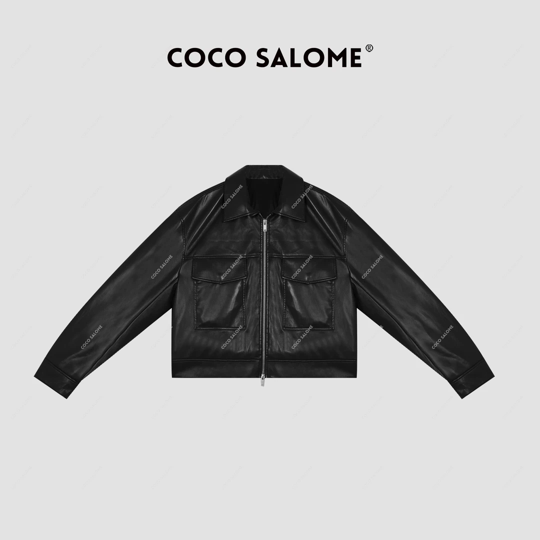 韩彬彬CS"黑糖可可"穿搭轻奢皮衣百搭保暖羽绒服外套Y658-(10)