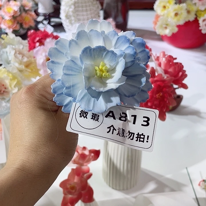 陶摆件德化工厂陶瓷手工捏花