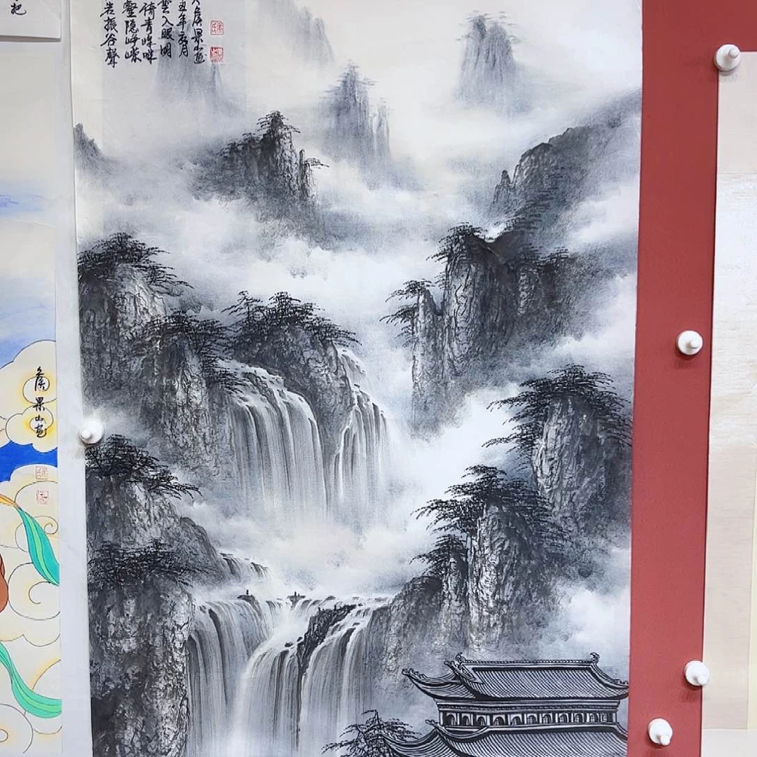 国画上***∽侯果山老师亲笔手绘作品朵