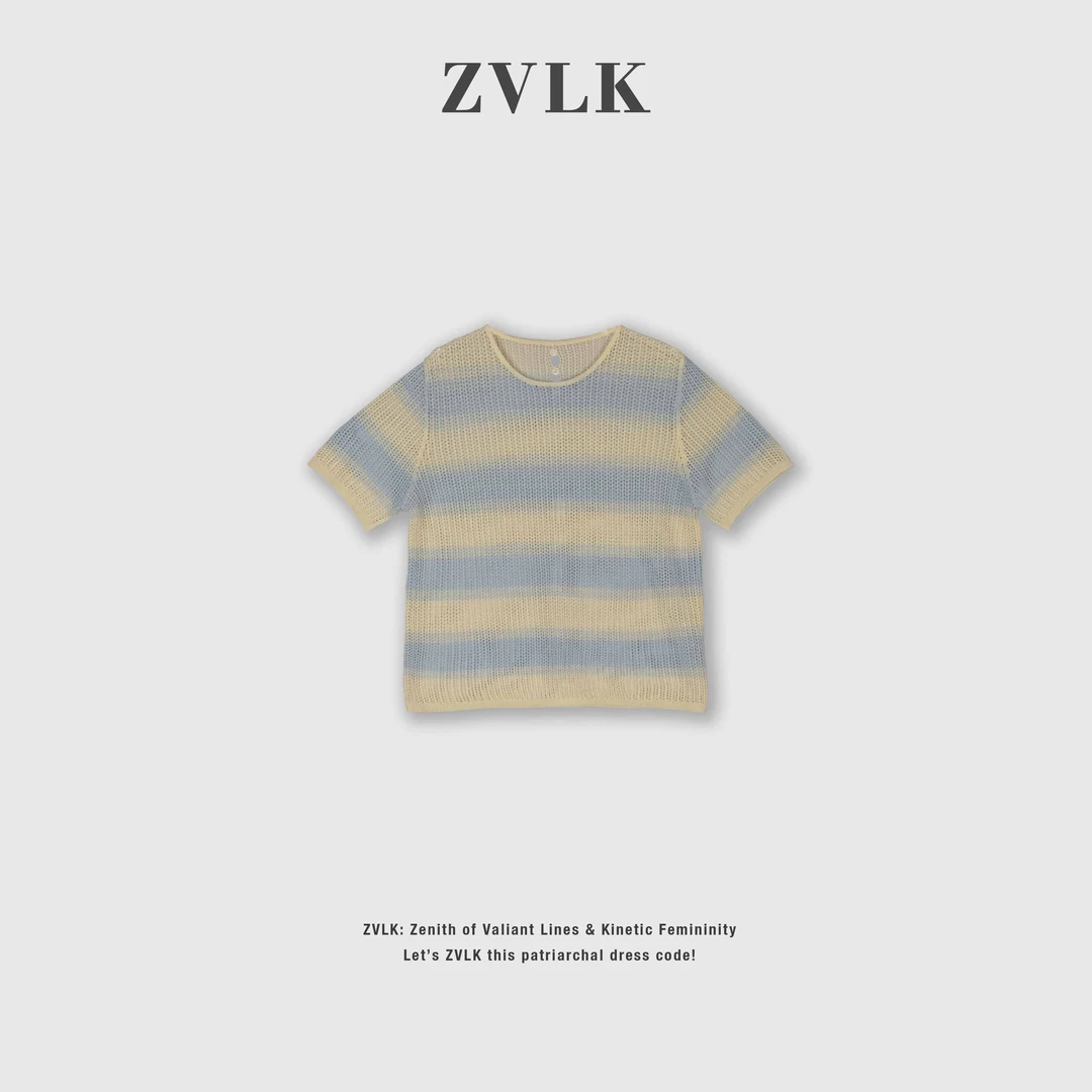 【岛歌乐谱】莱赛尔亚麻扣子条纹针织夏季上衣-XYW2025116