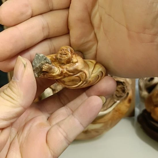 林***肆柏木（崖柏）太行崖柏笑佛手把件