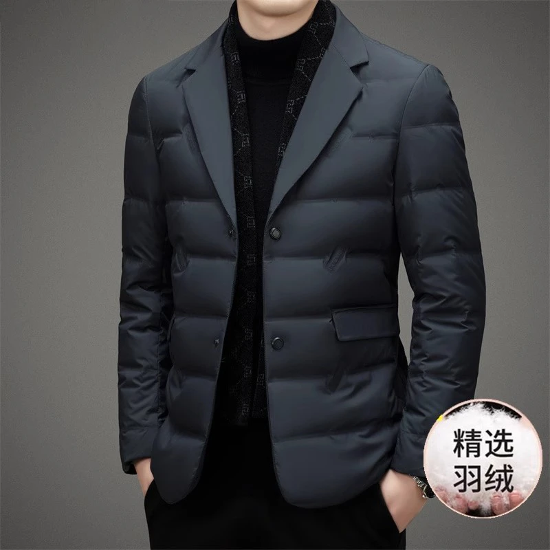 埃卢涅芬冬季新款中青年羽绒服男士保暖秋冬新款韩版休闲小西装外