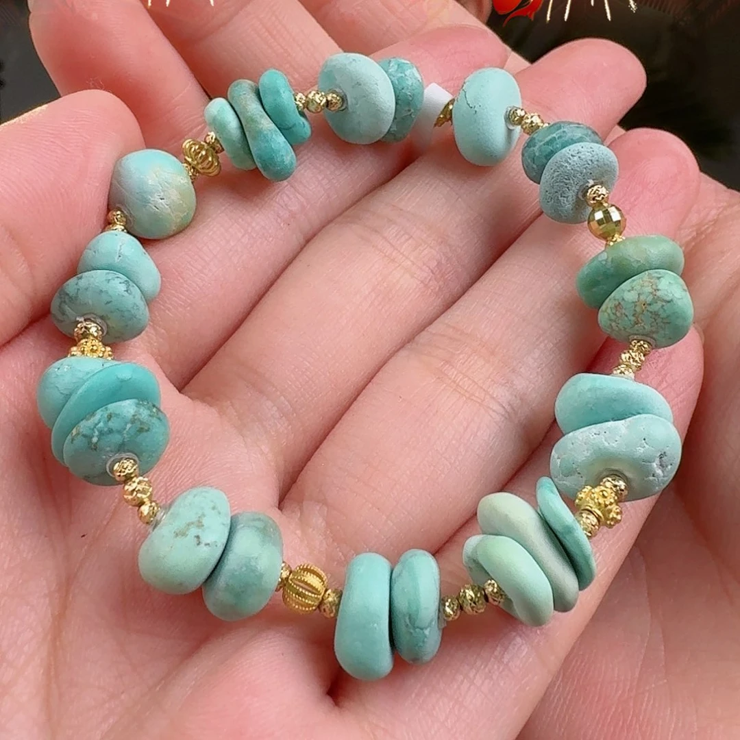 绿松石珠宝奇石18K金镶嵌