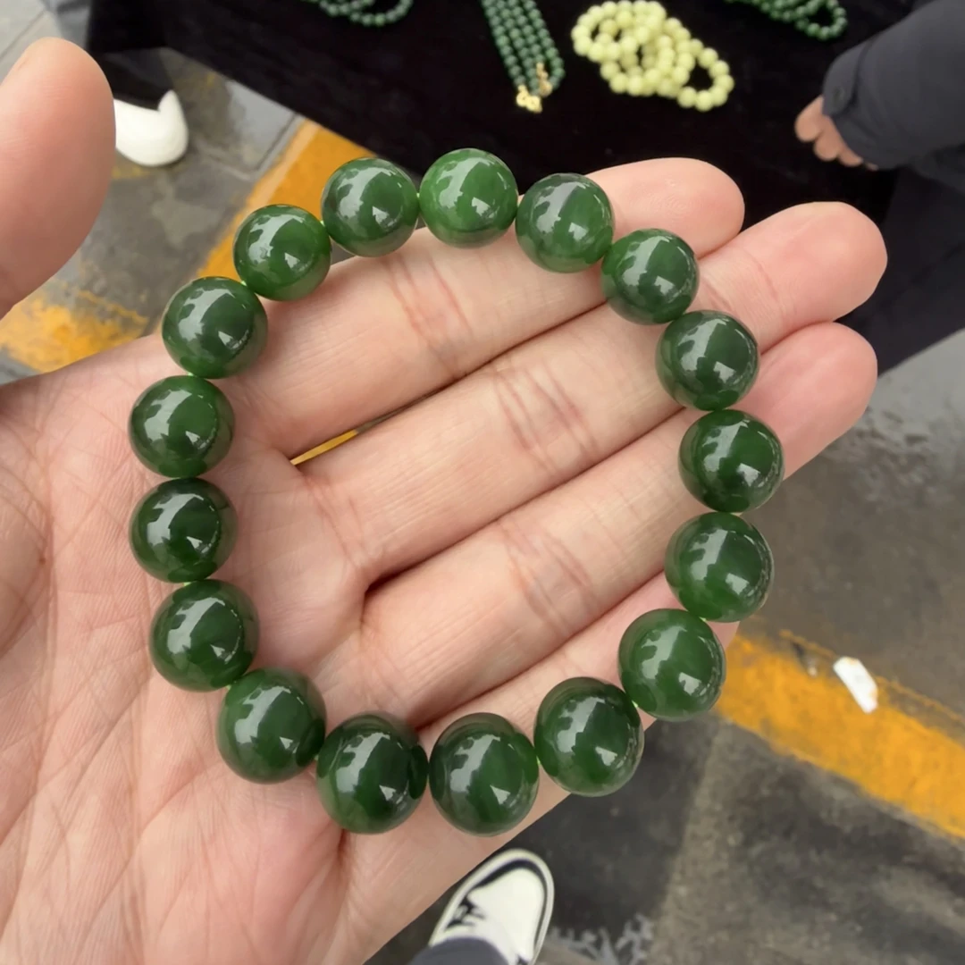 和田玉碧玉手串未镶嵌