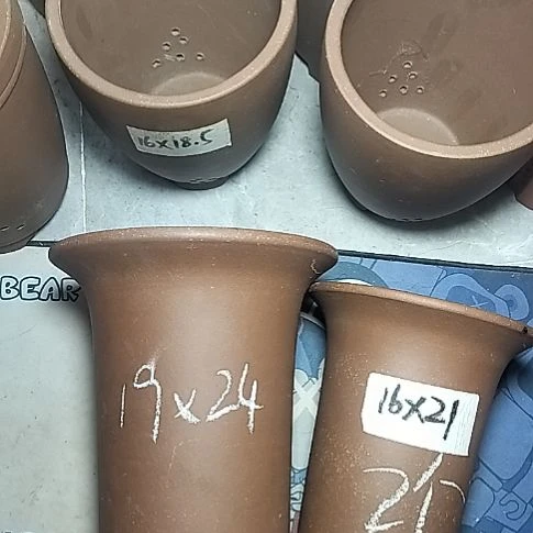 兰花盆两个紫砂花盆花泥