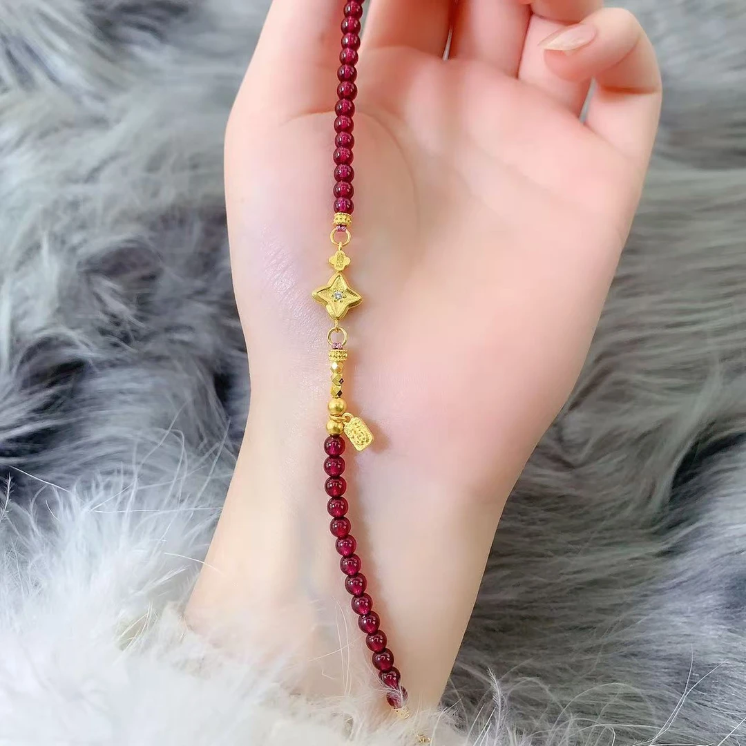 【伟新源】足金999  镶嵌工艺 四角星手链4.59克（附加300）