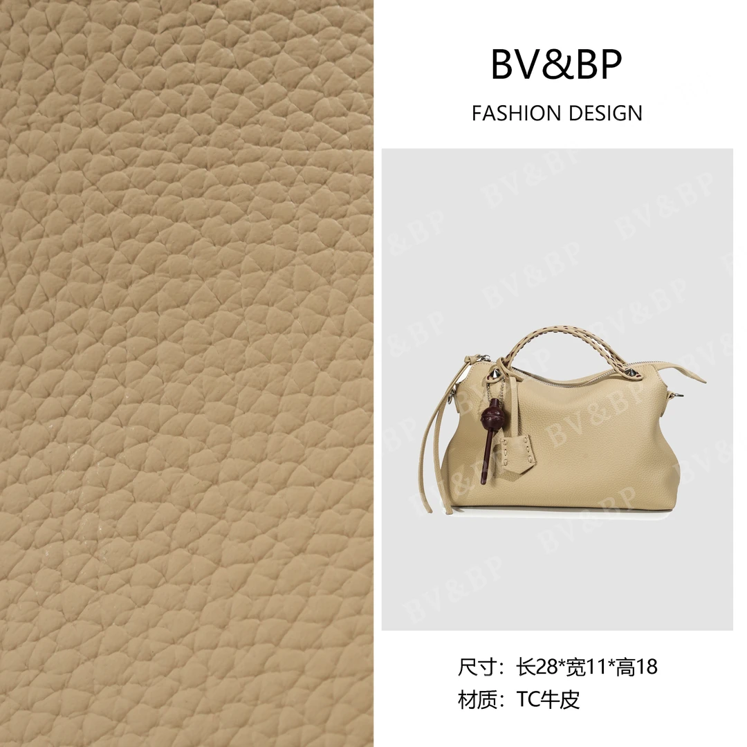 BV&BP· 原创设计 真皮高定手提单肩包  BV241132-奶杏色