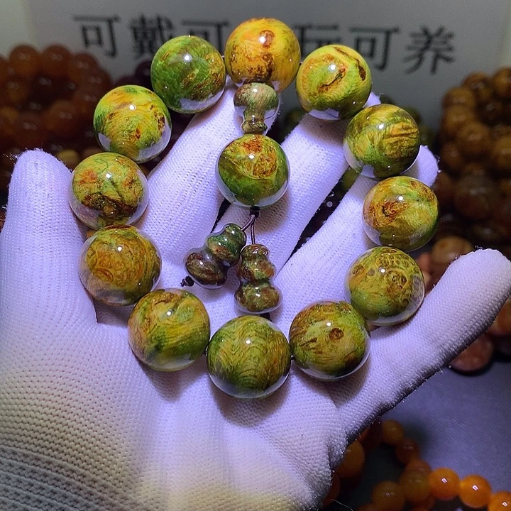 松木（琥珀木）手串/手链2.0 水墨丹青高货
