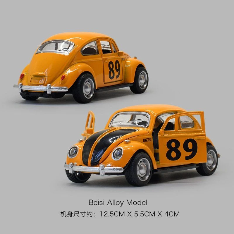 甲壳虫小汽车回力车玩具合金车越野车模型大众复古迷你车小型仿真