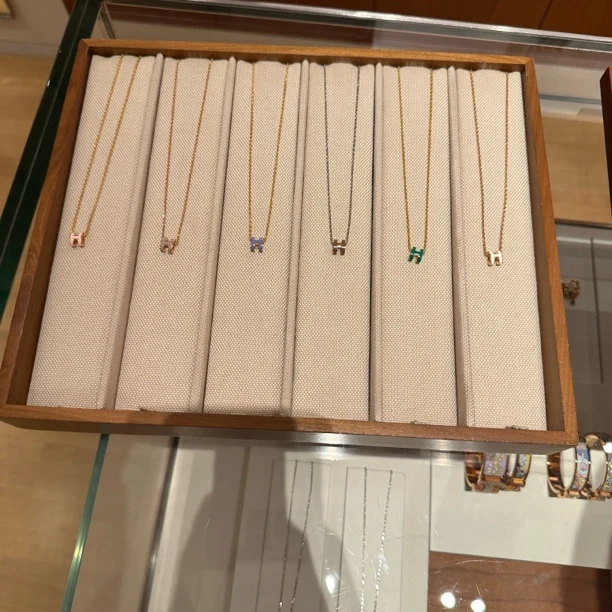 未使用 Hermes/爱马仕 迷你Mini pop H项链 金色