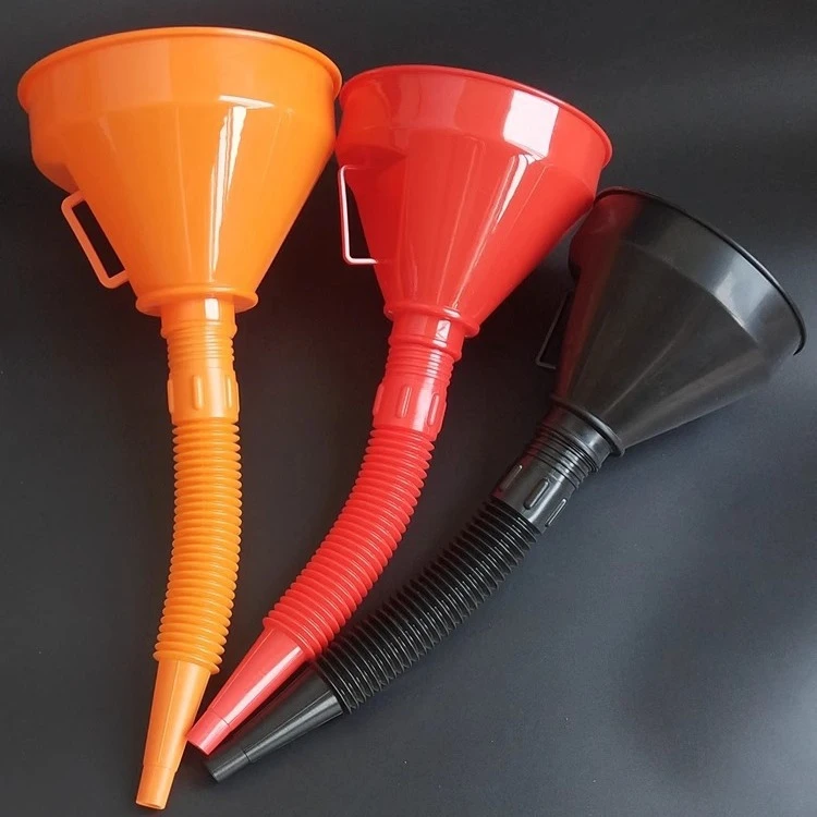 免手扶加油漏斗弯头漏斗加油带滤网漏斗加汽油机油燃油大号大口径