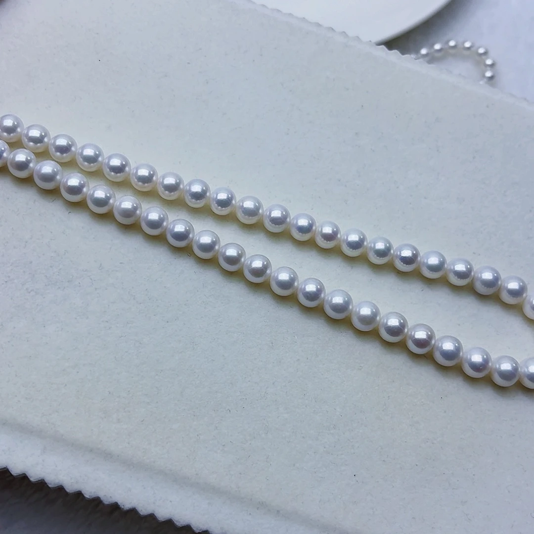 晴***て颈饰淡水珍珠银S925镶嵌