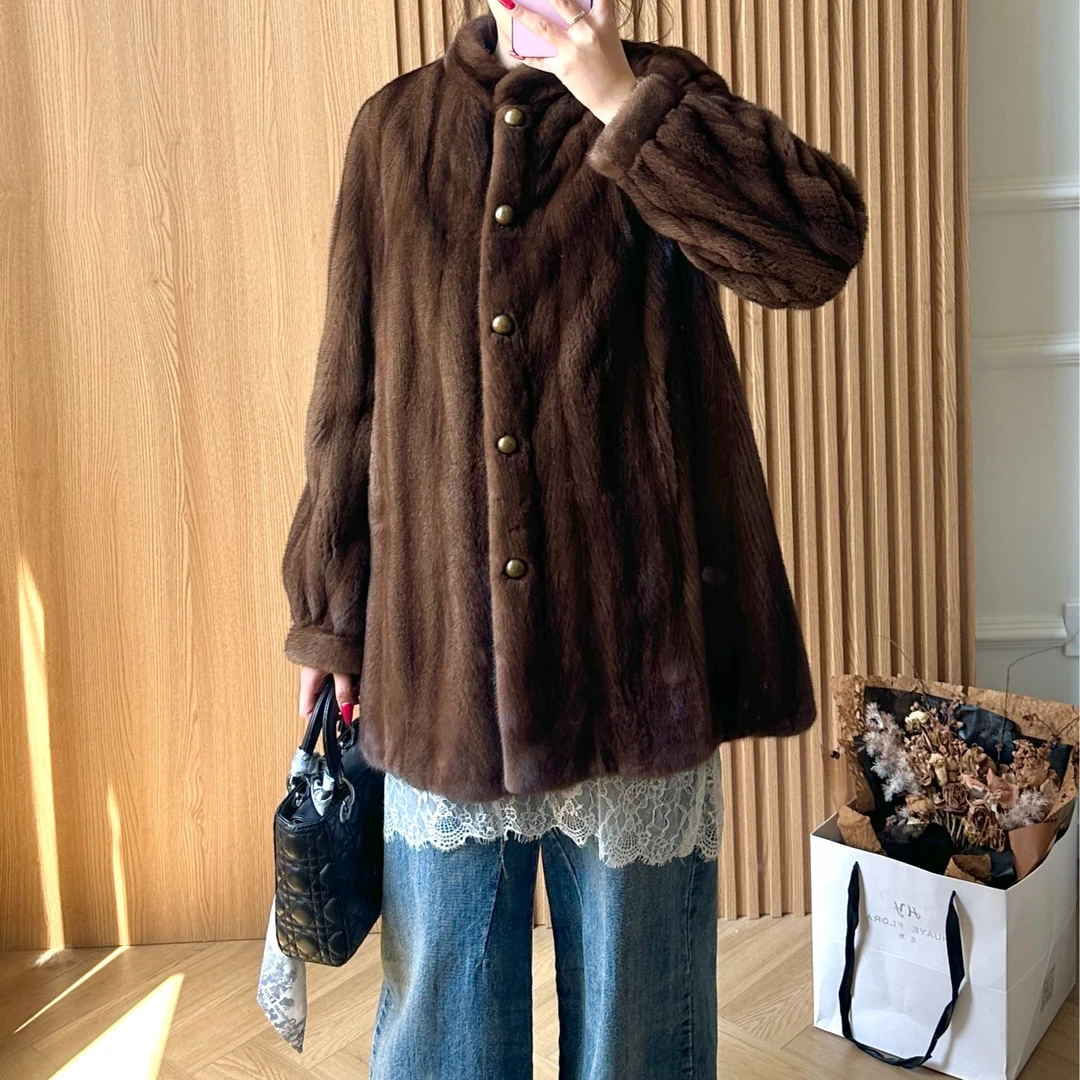 alysocci速喜「城南灯」复古风抽刀丹麦紫金短二天鹅绒水貂